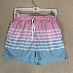 Chubbies Swim Short Mens S Multicolor Striped Elastic Waist Lined Trunk 5.5"‎